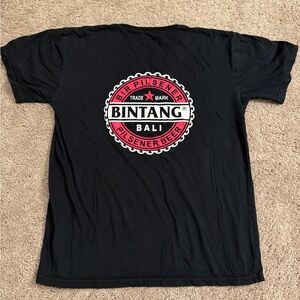 Bintang Bali T-Shirt Men size Large Black Short Sleeve Beer Travel Shirt